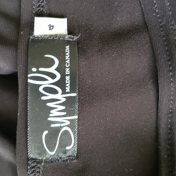 Sympli Stretch Jersey Knit Long Length Tunic Top, 3/4 Sleeve, Dark Brown, Size 4 - Picture 8 of 9